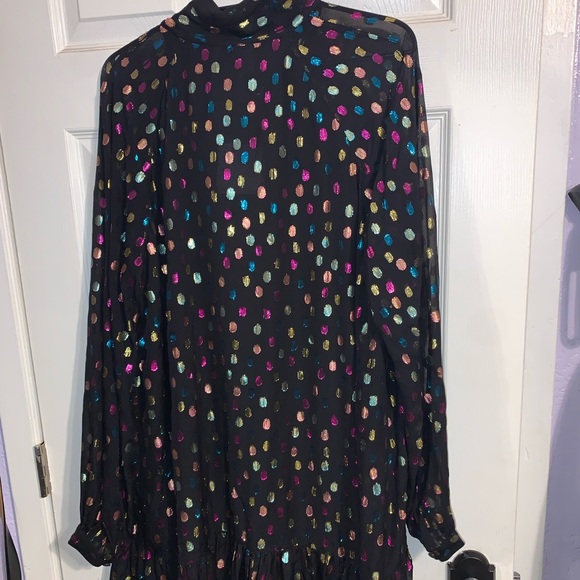 Kate Spade Metallic Holiday Dots Tie-neck Shift Dress NWT - XXL - Picture 5 of 8